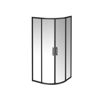 фото VE.90.RSD.BLK.M Душевой уголок Vetro/Ветро, раздвижной, четверть круга, 90х90х195, матовый черный КЕРАМА МАРАЦЦИ