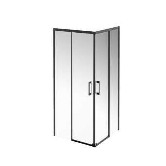 фото VE.90.SSD.BLK.M Душевой уголок Vetro/Ветро, раздвижной, квадратный, 90х90х195, матовый черный КЕРАМА МАРАЦЦИ
