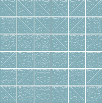 фото 21030 Ла-Виллет бирюзовый темный 30,1*30,1 керамическая плитка мозаичная КЕРАМА МАРАЦЦИ