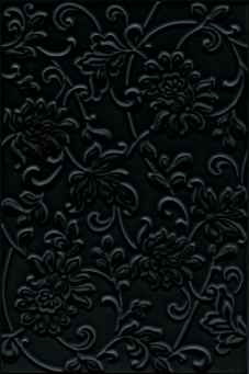фото 8217 Аджанта цветы черный керамическая плитка КЕРАМА МАРАЦЦИ