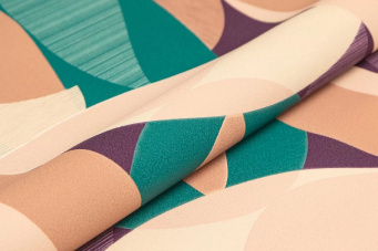 фото KM8506 Обои виниловые на флизелиновой основе Шафран мотив, разноцветный бежевый, листья KЕРАМА МАРАЦ КЕРАМА МАРАЦЦИ