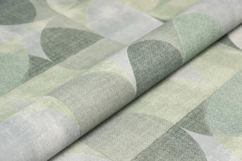 фото KM8513 Обои виниловые на флизелиновой основе Шафран мотив, зелёный, круги KЕРАМА МАРАЦЦИ КЕРАМА МАРАЦЦИ