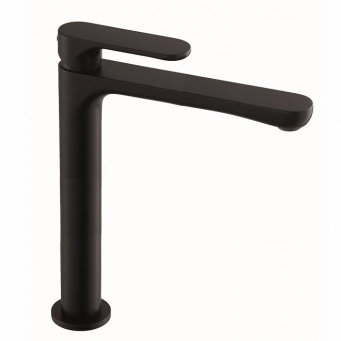 фото 69415KM.01.093 Смеситель для раковины Ole/Оле однорычажный высокий без донного клапана, матовый черный КЕРАМА МАРАЦЦИ