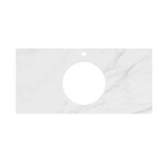 фото Столешница из керамогранита для накладных раковин, Монте Тиберио 100 см, белый натуральный КЕРАМА МАРАЦЦИ