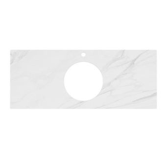 фото Столешница из керамогранита для накладных раковин, Монте Тиберио 120 см, белый натуральный КЕРАМА МАРАЦЦИ