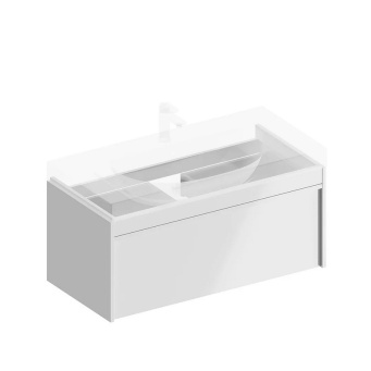 фото MOD.100.1+1/WHT Тумба Modula/Модула подвесная 100 с ящиком 1+1, белая глянцевая КЕРАМА МАРАЦЦИ