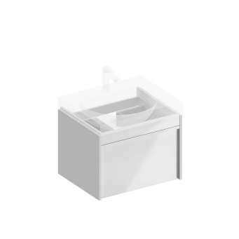 фото MOD.60.1+1/WHT Тумба Modula/Модула подвесная 60 с ящиком 1+1, белая глянцевая КЕРАМА МАРАЦЦИ