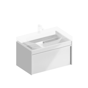 фото MOD.80.1+1/WHT Тумба Modula/Модула подвесная 80 с ящиком 1+1, белая глянцевая КЕРАМА МАРАЦЦИ